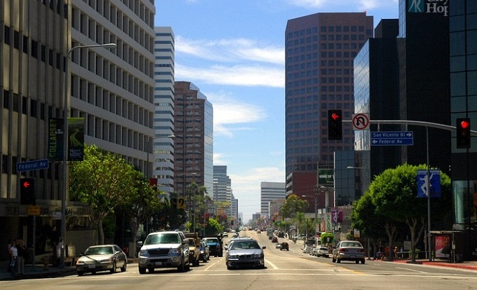 Wilshire Boulevard in Brentwood